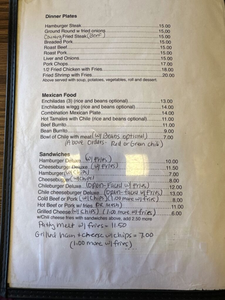 Avalon Restaurant Menu 1
