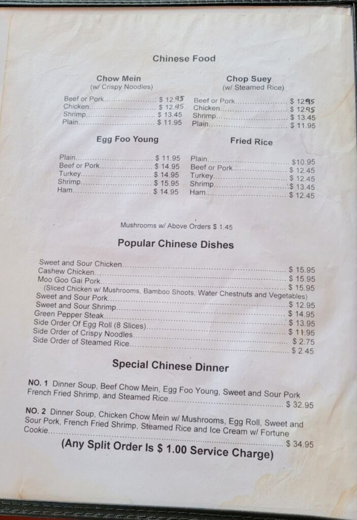 Avalon Restaurant Menu 2